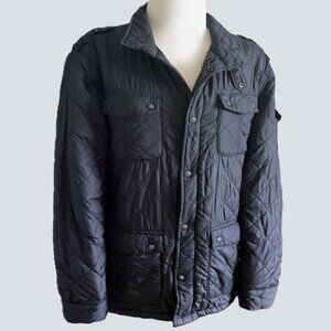 Men's Black Quilted Field Jacket (L) Excellent Condition